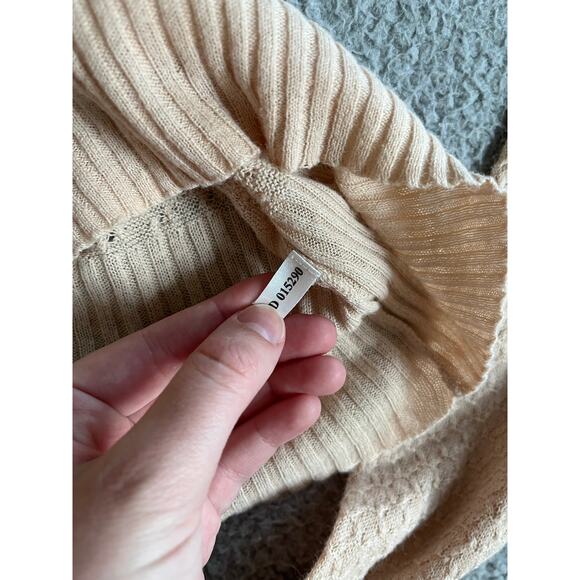 Hollister Sweater Large Crop Scoop Neck Pullover Pink Cream Y2K Coquette Ballet - Picture 12 of 16